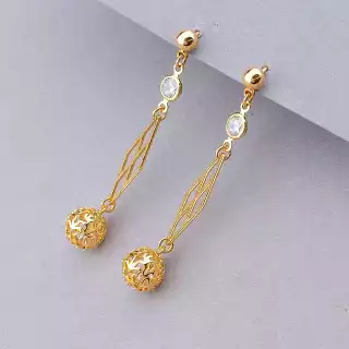 Сережки пусети Xuping Фіаніт (позолота 18к)