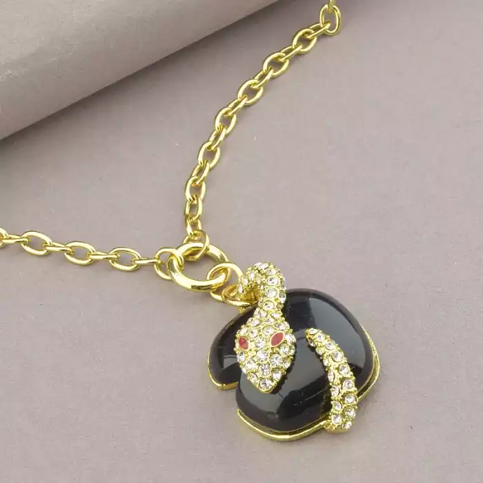 🏷️️ Підвіска змія Abella Сrystal 45 см (позолота 18к лимонна) ss_96381