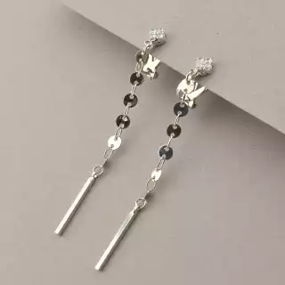 Сережки кліпси Фіаніт Saiya (родій)