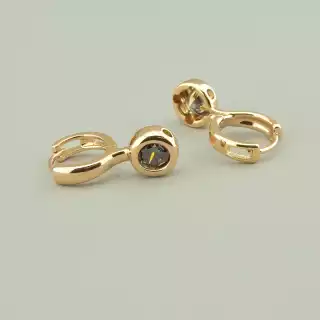 Сережки кільця Xuping Фіаніт (позолота 18к)