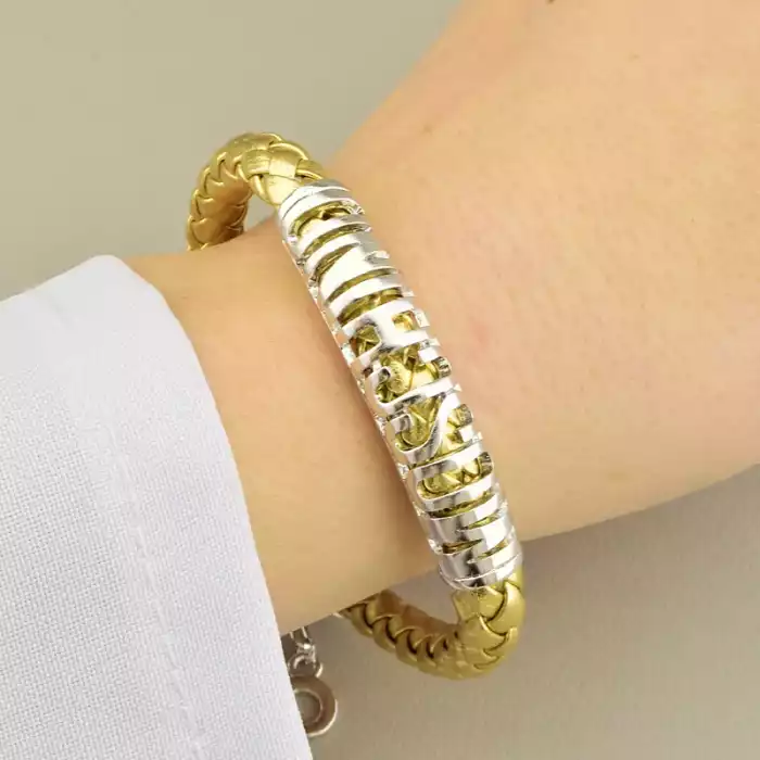 🏷️️ Браслет з карабіном Fashion родій, 19 см ss_104539