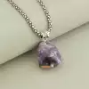 🏷️️ Підвіска Аметист (48 см, карабін, срібний, фіолетовий) F-104939