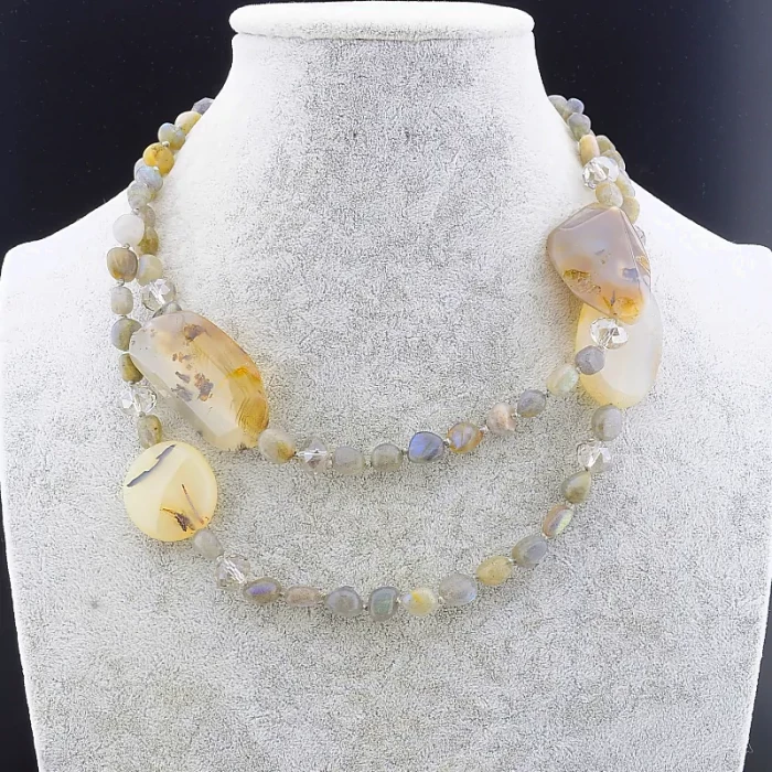 🏷️️ Намисто Агат, Лабрадор 96 см. ss_90127