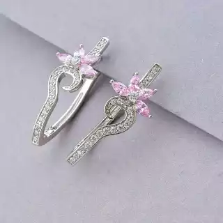 Сережки англійський замок Xuping Фіаніт (родій)