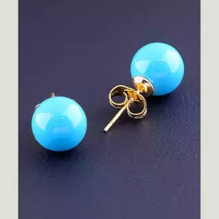 Сережки шарики пусети Xuping Майорка (позолота 18к)