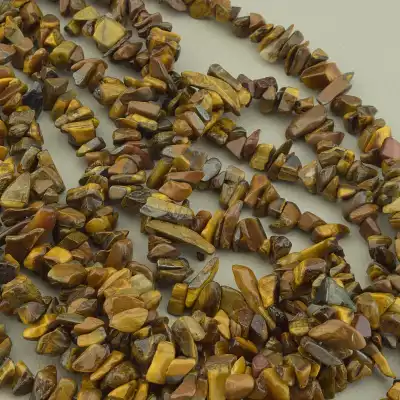 🏷️️ Намистини Тигрове око 90 см. (натуральне каміння, без застібки) F-98557