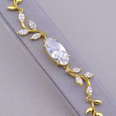 🏷️️ Браслет з карабіном Abella Фіаніт 21 см F-82529