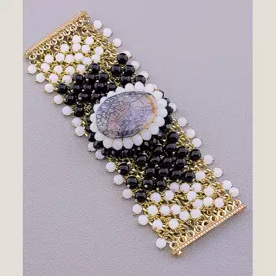 🏷️️ Браслет з магнітною застібкою Агат 20 см F-12305