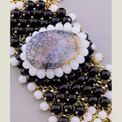 🏷️️ Браслет з магнітною застібкою Агат 20 см F-12305