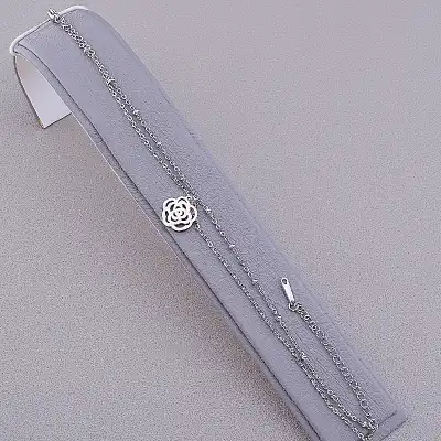 🏷️️ Браслет з карабіном на ногу Stainless Steel 20 см F-85594