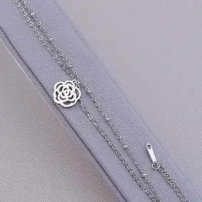 🏷️️ Браслет з карабіном на ногу Stainless Steel 20 см F-85594