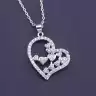 🏷️️ Підвіска серце Big Dipper Фіаніт 40 см (родій) F-54901