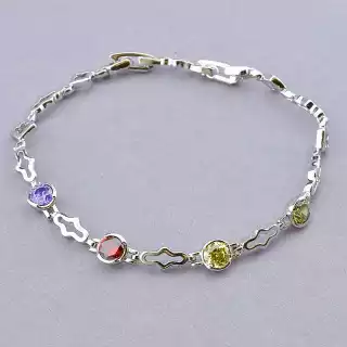 Браслет складний Xuping Фіаніт 17 см. (родій)