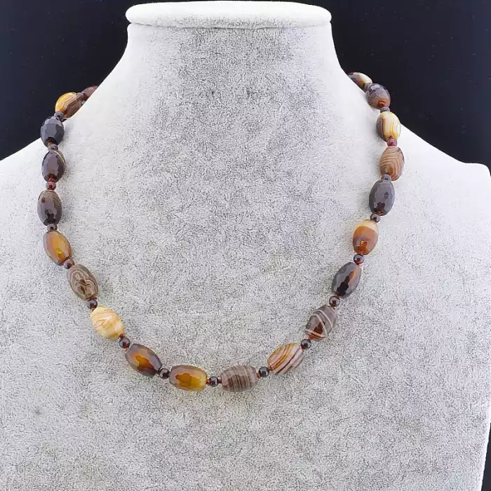🏷️️ Намисто Агат, Гранат 48 см. ss_87728