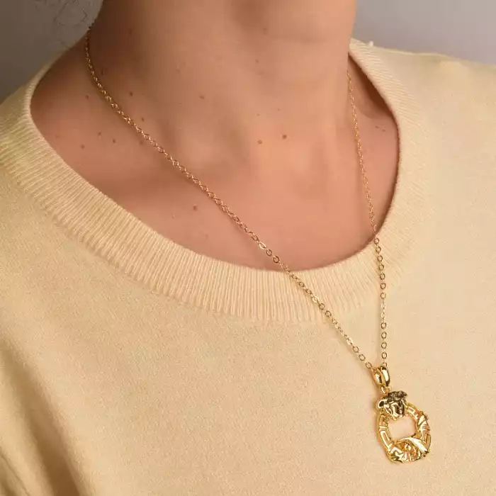 🏷️️ Підвіска + Сережки Фіаніт 46 см. (позолота 14k (лимонна)) ss_95678