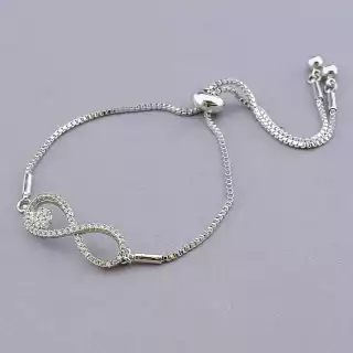 Браслет регульований Xuping Фіаніт 17 см. (родій)