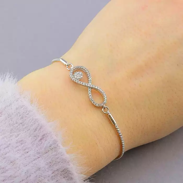 🏷️️ Браслет регульований Xuping Фіаніт 17 см. (родій) ss_88632