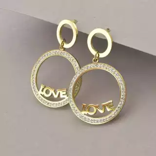 Сережки пусети Xuping Фіаніт (позолота 14k (лимонна))