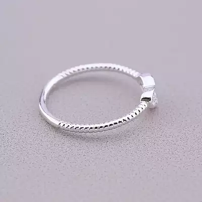 🏷️️ Каблучка серце Xuping Фіаніт (родій) F-56961