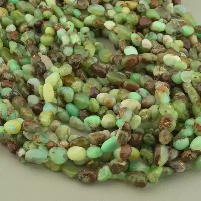 🏷️️ Намистини Хризопраз 40 см. на нитці (натуральне каміння, без застібки) F-104129