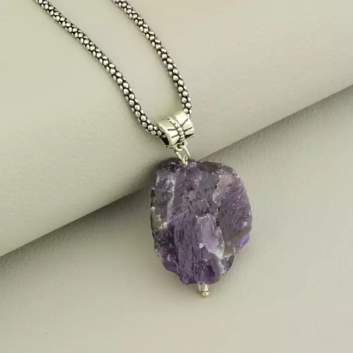 🏷️️ Підвіска Аметист (51 см, карабін, фіолетовий) ss_104940