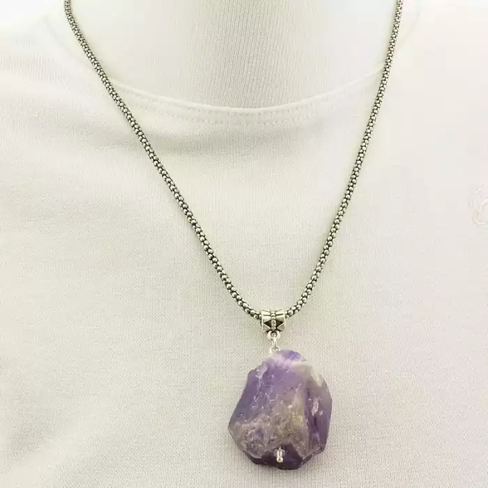 🏷️️ Підвіска Аметист (51 см, карабін, фіолетовий) ss_104940