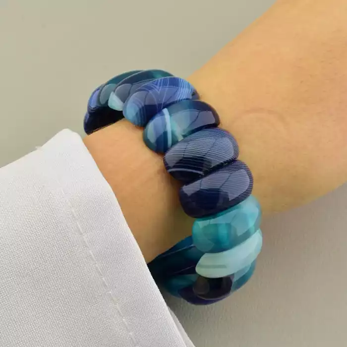 🏷️️ Браслет на резинці Агат 19 см F-105454