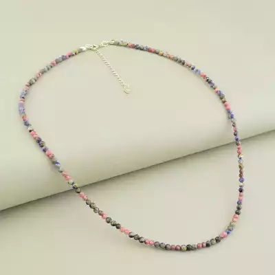 Підвіска Родоніт, Содаліт 47 см срібло (925)