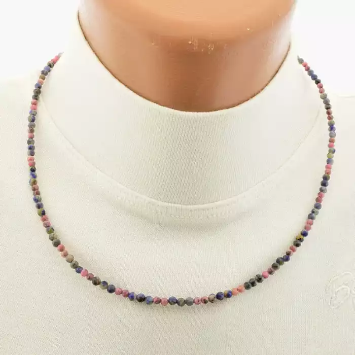 🏷️️ Підвіска Родоніт, Содаліт 47 см срібло (925) ss_105658