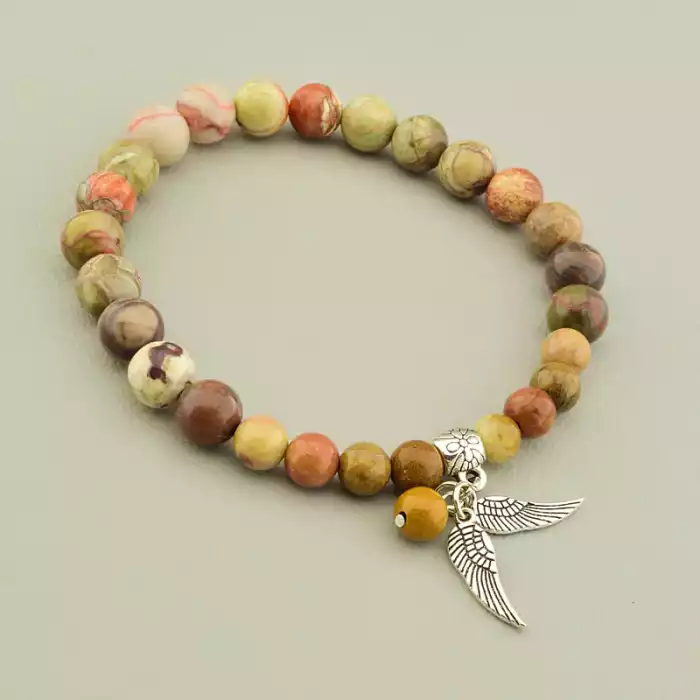 🏷️️ Браслет на резинці Яшма 18 см F-105858