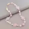 🏷️️ Намисто Рожевий кварц, Морганит, Чеський кришталь 58 см. (срібло 925 проба) F-91076