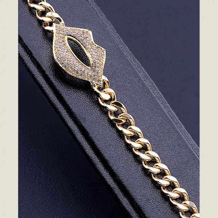 🏷️️ Браслет складний Xuping Фіаніт 18 см. (позолота 18к) ss_99259