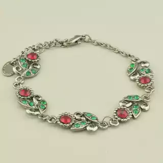 Браслет з карабіном Фіаніт 18 см.