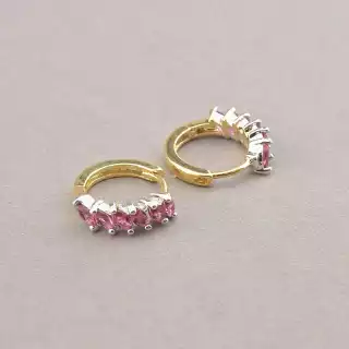 Сережки кільця (конго) Фіаніт Xuping (позолота/родій)