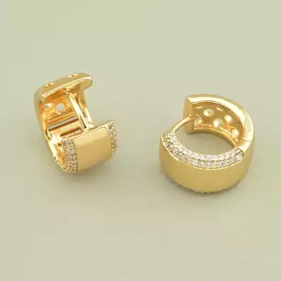 🏷️️ Сережки класичні кільця Xuping Фіаніт (позолота 18к) F-99986