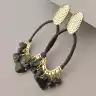 🏷️️ Сережки пусети Stainless Steel Агат, Чеський кришталь F-84452