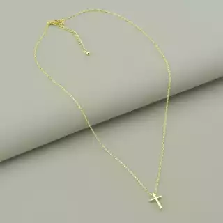 Підвіска хрест Saiya 40 см (позолота 18к лимонна)