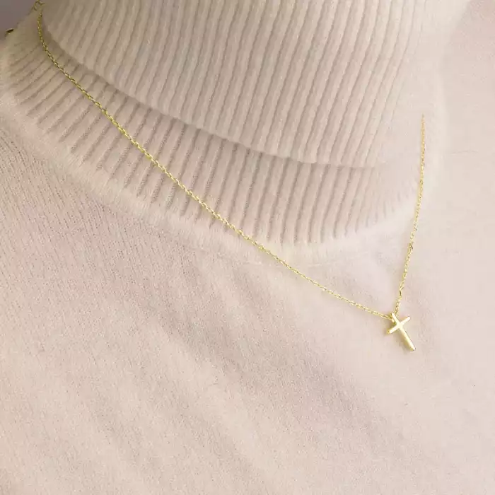 🏷️️ Підвіска хрест Saiya 40 см (позолота 18к лимонна) ss_92577