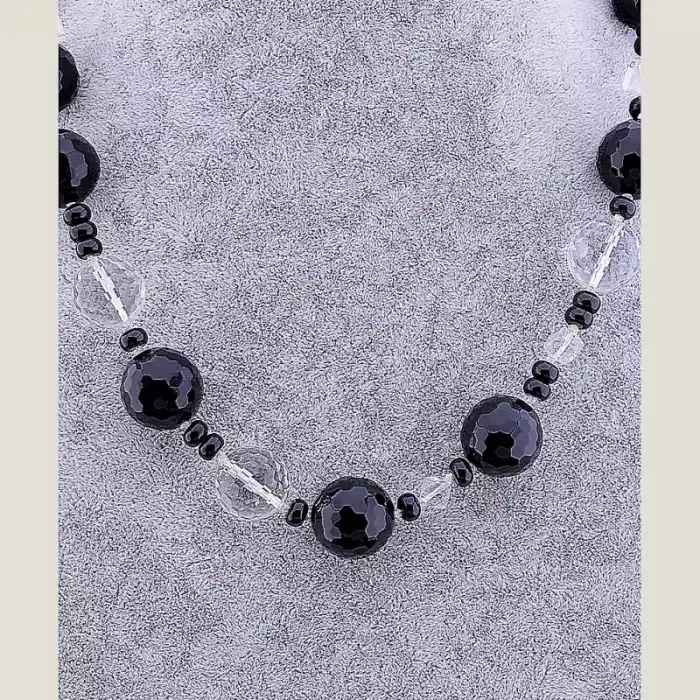 🏷️️ Намисто Гірський кришталь, Агат 65 см ss_65517