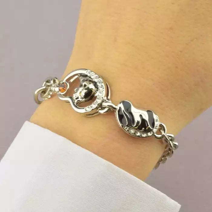 🏷️️ Браслет з карабіном Фіаніт 19 см. ss_93640