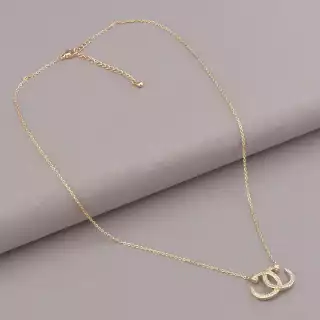 Підвіска Chanel Saiya Фіаніт 43 см (позолота 18к)