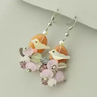 Сережки петельки Hand Made Сердолік