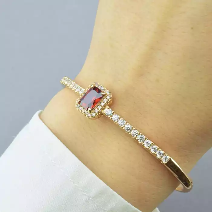 🏷️️ Браслет шарнірний Xuping Фіаніт 18 см (позолота 18к) ss_76802