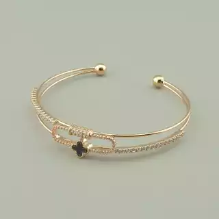 Браслет без застібки Saiya Фіаніт 17 см. (позолота 18к рожева)