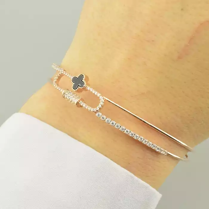 🏷️️ Браслет без застібки Saiya Фіаніт 17 см. (позолота 18к рожева) ss_94108