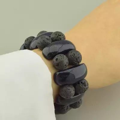 🏷️️ Браслет резинка Лава, Каїрська ніч 17 см. F-101643