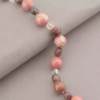 🏷️️ Намисто Родоніт срібло (925 проба) 49 см. F-94449