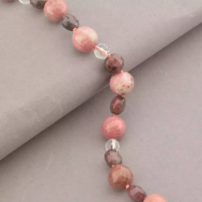 🏷️️ Намисто Родоніт срібло (925 проба) 49 см. ss_94449