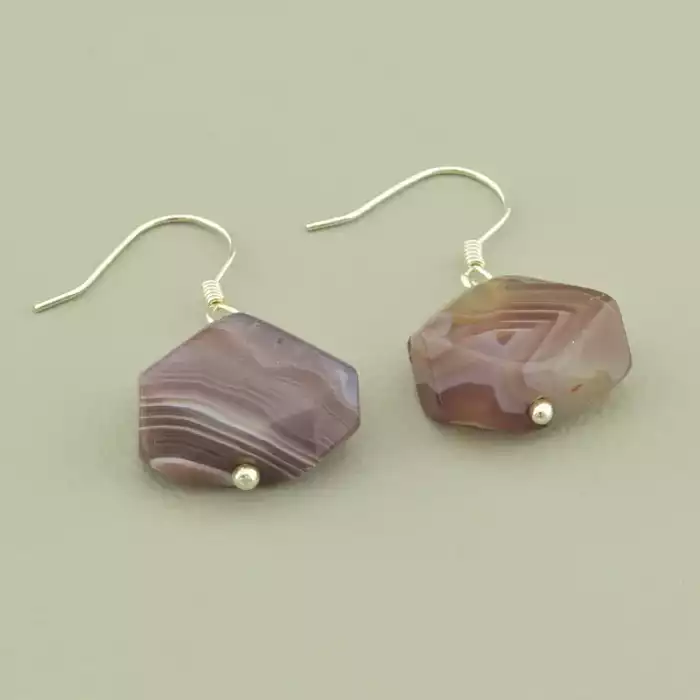 🏷️️ Сережки петля Агат (срібло 925 проба) ss_102043