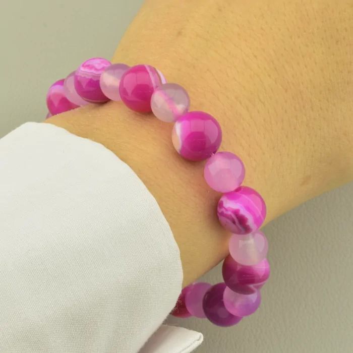 🏷️️ Браслет з карабіном Агат 19 см. ss_102243